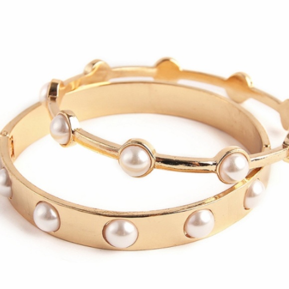 Inspired Closet Jewelry - 3 for $25 • Faux Pearl Gold Bangle Set Inspired Closet Jewelry - 3 for $25 • Faux Pearl Gold Bangle Set